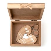 Mr &amp;amp; Mrs Set Of Keyrings in a Love Story Keepsake Box image