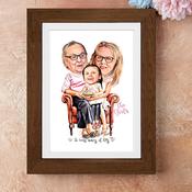 Custom Caricature for 3 People