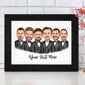 6 Person Portrait Style Caricature