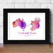 Personalised Two Country Connection Framed Print