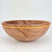 14" Beech bowl-Orange Glass Inlay (ref:128) image