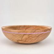 14" Beech Bowl-Purple Glass Inlay (ref:c129) image