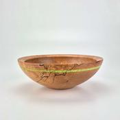 8" Beech Bowl-Green Glass Inlay (ref:c148) image