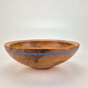 8" Beech Bowl-Blue Glass Inlay (ref:c151) image