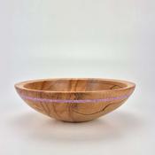 8.5" Beech Bowl-Purple Glass Inlay (ref:c152) image