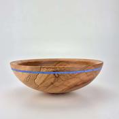 11" Beech Bowl-Blue Glass Inlay (ref:c154) image