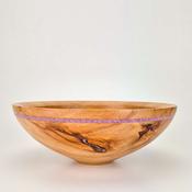 11" Beech Bowl-Purple Glass Inlay (ref:c155) image