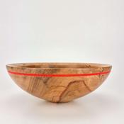 11" Beech Bowl-Red Glass Inlay (ref:c156) image