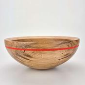 10½" Beech Bowl-Red Glass Inlay (ref:c160) image