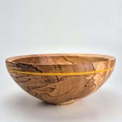 12½" Beech bowl-Orange Glass Inlay (ref:c163) image