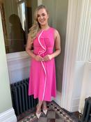 Exquise Sleeveless Pink Midi Dress with Frill Detail image