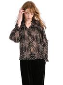 Molly Bracken Graphic Blouse with Shirred Collar image