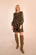 Molly Bracken Short Printed Dress with Smocked Bust image