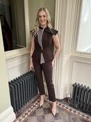 Kameya Straight Fit Brown Trousers. image
