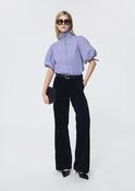 Tara Jarmon Pitt Navy Velvet Trouser with Straight Leg image