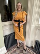 Kameya Mustard Pencil Dress with Sash Belt image