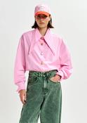 Essentiel Antwerp Jomato Light Pink Cotton Shirt with Elongated Collar &amp;amp; Mismatched Buttons image