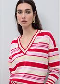 Lola Casademunt V-Neck Tricolor Striped Sweater image