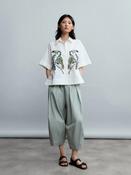 Psophia Cotton Shirt with Beaded Parrots image