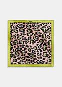 Essentiel Antwerp Jacynthia Light Pink, Yellow &amp;amp; Black Leopard Print Silk Scarf with Measuring-Tape Border image