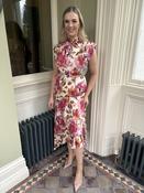 Kameya Asymmetrical Midi Dress with Floral Pattern image