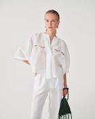 Beatrice B Linen Blouse with Lace image