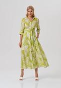 Fracomina Long Chemisier Dress Regular fit with Leaves Pattern image