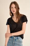 Molly Bracken V-neck T-shirt, Black &amp;amp; Gold image