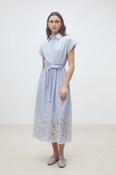 Suncoo Clark Clark Long Shirt Dress with Embroidered Stripes image