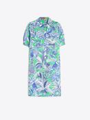 Vilagallo SHORT SHIRT DRESS WITH GREEN AND BLUE TROPICAL PRINT image