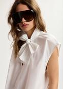Essentiel Antwerp Jalaysia Off-White Sleeveless Top with Tie Neckline image