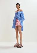 Essentiel Antwerp Jori Blue &amp;amp; White Layered Shirt Dress with Embellished Tank Top image