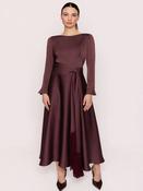 Carla Ruiz Satin Midi Dress - Brown image