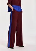 Essentiel Antwerp KARMIC Burgundy &amp;amp; Blue Contrast-Striped Wide-leg Pants image