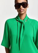 ESSENTIEL ANTWERP Kassie Green Scarf-like Collar Top