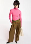 Essentiel Antwerp KELMUSE Pink Ribbed Wool-Blend Turtleneck Sweater