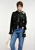 Essentiel Antwerp Kinectic Black Fitted Jacket with Fringe Details &amp;amp; Applicated Pockets
