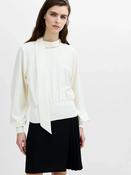 French Connection Krista Cream Scarf Neck Fitted Top