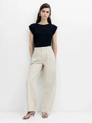 French Connection Misa Relaxed Cream Curved Leg Jeans image