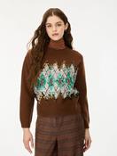 Iblues IBLOXIRIA SEQUIN-EMBROIDERED JUMPER Nut