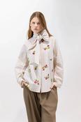 Psophia POPLIN SHIRT WITH SEQUIN EMBROIDERY AND FLORAL MOTIF image