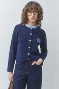 Suncoo GEOLA Two-Tone Embroidered Fancy Cardigan