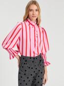 Vilagallo BICOLOR STRIPED SHIRT WITH RUFFLES image