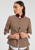 Vilagallo BURGUNDY HOUNDSTOOTH JACKET