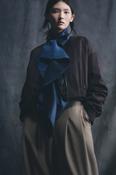 Psophia FLUID VICTORIAN SLEEVE BLOUSE WITH BOW DETAIL AND CENTRAL RUFFLE - XS image