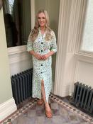 Kameya Mint Green And Yellow Patterned Tea Dress - 10 image
