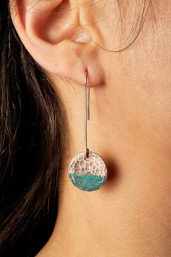 Copper earrings cheap