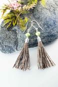 Green Pearl Tassel Earrings image