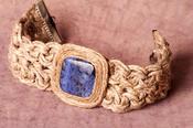 Eco Linen &amp;amp; Blue Stone Bracelet