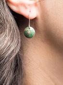 Botanical Copper Earrings Green